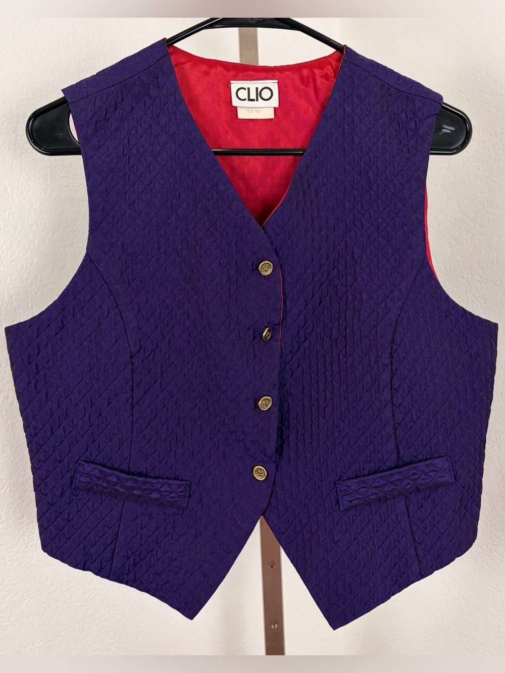 Vintage Clio Quilted Purple Vest